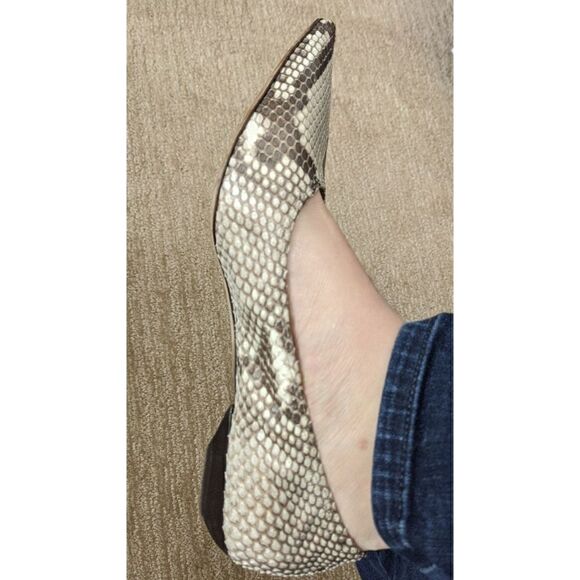 💯 Lanvin Python Pointy Toe Ballerina Flat Shoe. Size 38. - Picture 5 of 7